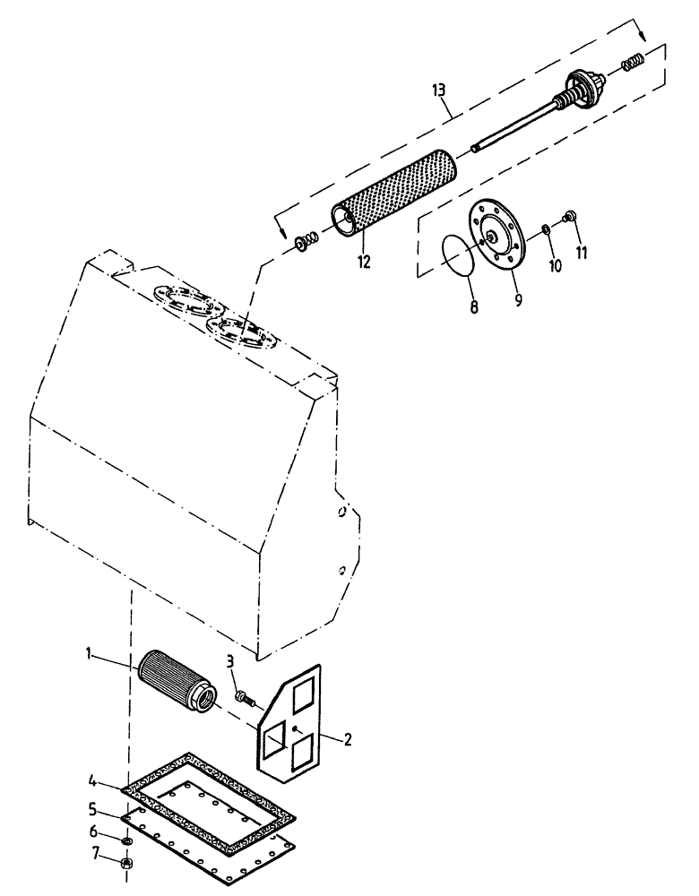 Схема запчастей Case IH 7700 - (B08[05A]) - OIL FILTERS AND STRAINERS Hydraulic Components & Circuits