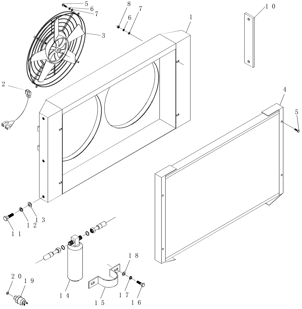 Схема запчастей Case IH 7000 - (A12.02[01]) - Air Conditioner Condenser (50) - CAB CLIMATE CONTROL