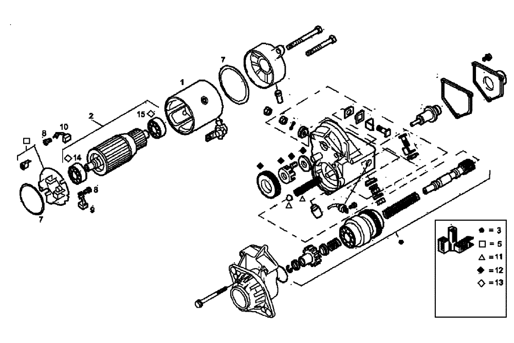 Схема запчастей Case IH F3BE0684H E901 - (3630.052) - STARTER MOTOR (COMPONENTS) 