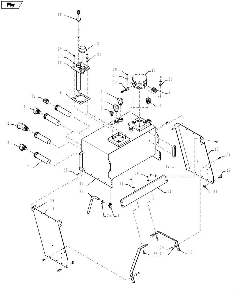 Схема запчастей Case IH 4420 - (06-030) - OIL TANK GROUP Hydraulic Plumbing