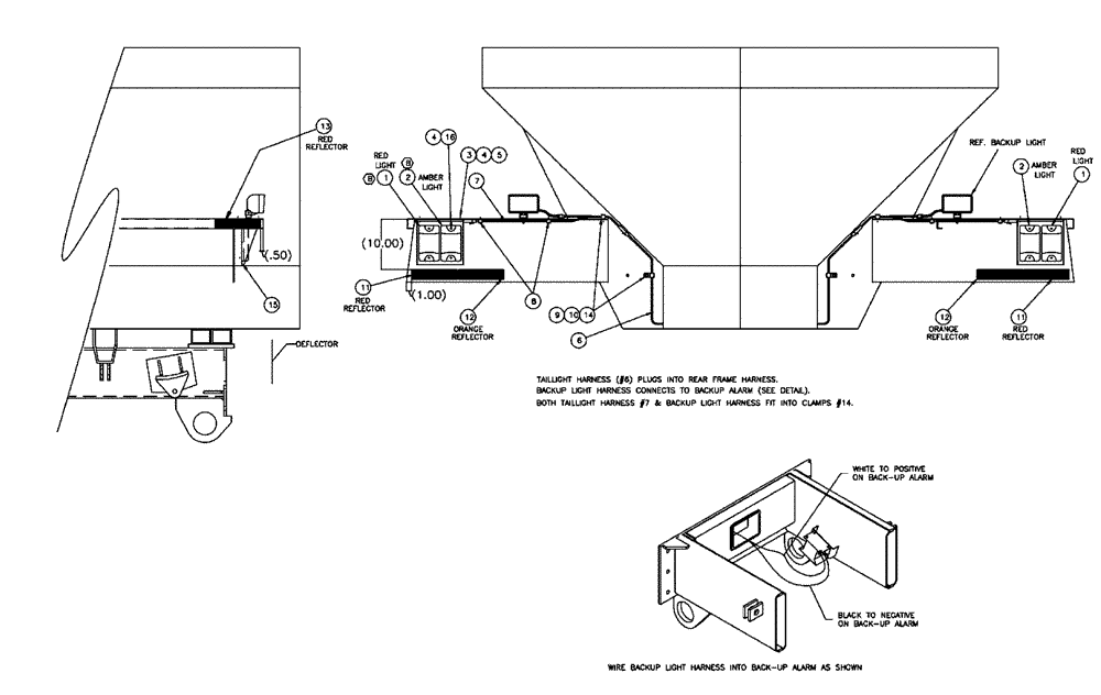 Схема запчастей Case IH FLX3300B - (10-014) - TAILLIGHT GROUP N-LEADER Options