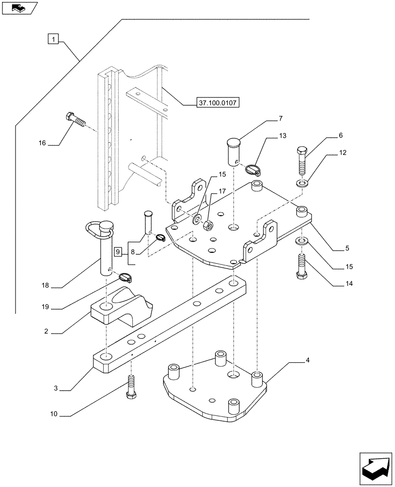 Схема запчастей Case IH FARMALL 65C - (88.037.06) - DIA KIT - DRAWBAR CAT. A HOLE 29MM - ISO (88) - ACCESSORIES
