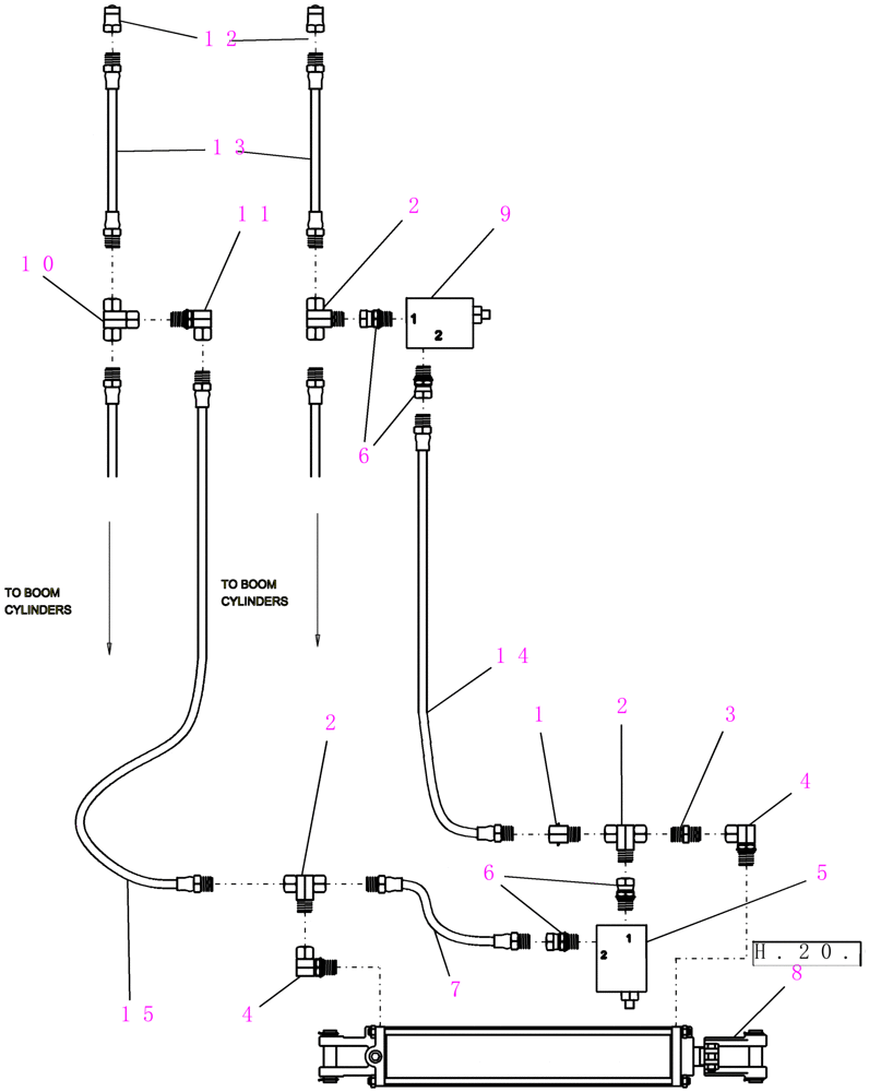 Схема запчастей Case IH SRX100 - (H.20.G[11]) - WHEELED BOOM - HYDRAULIC UNFOLD H - Working Arm