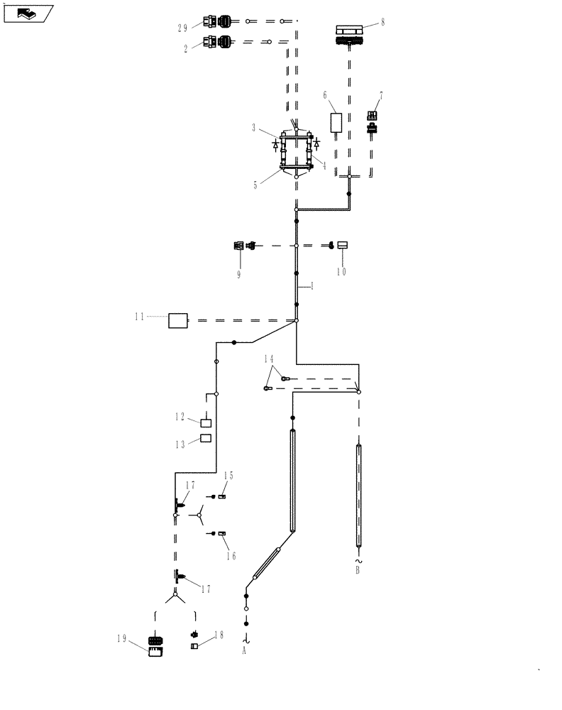 Схема запчастей Case IH MAGNUM 225 - (55.100.17[01]) - HARNESS, CAB (55) - ELECTRICAL SYSTEMS