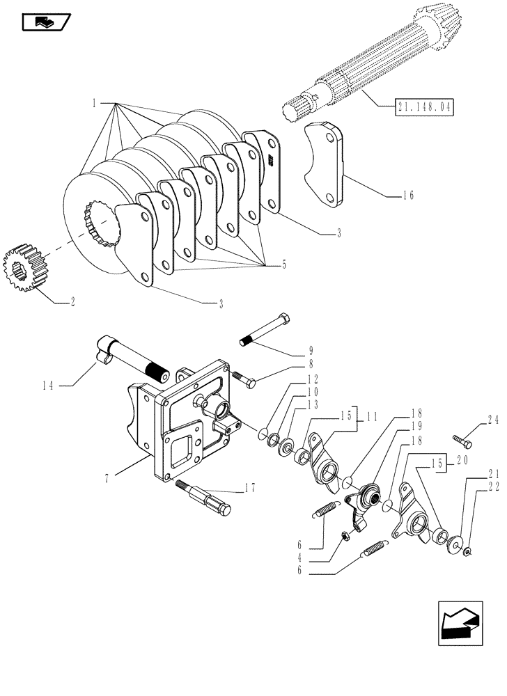 Схема запчастей Case IH MAGNUM 210 - (33.110.01) - PARKING BRAKE (33) - BRAKES & CONTROLS