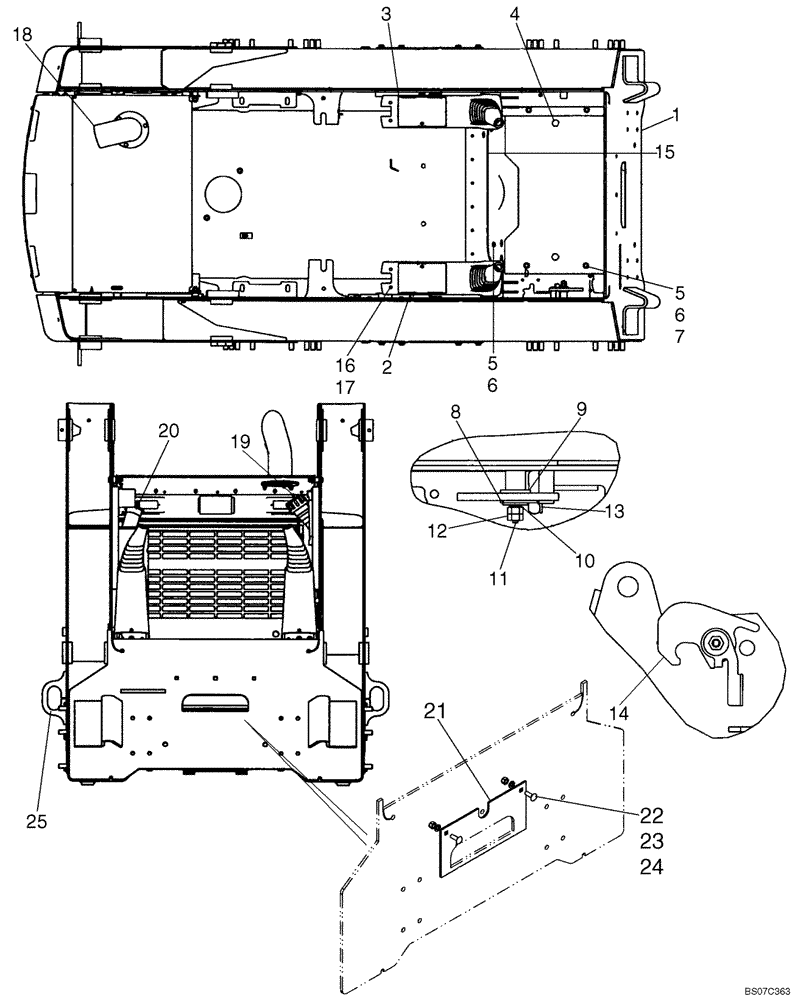 Схема запчастей Case IH 445 - (09-08) - CHASSIS (445) (09) - CHASSIS