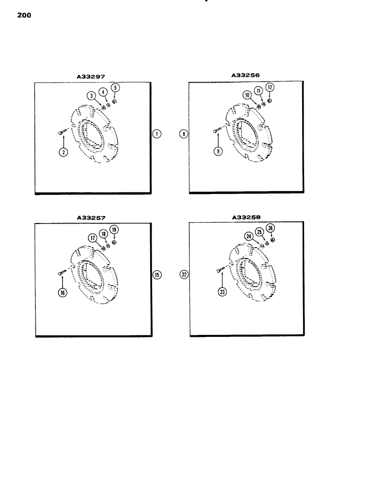 Схема запчастей Case IH 1090 - (200) - REAR WHEEL WEIGHTS, 140 LBS. EACH, FOR 30 INCH WHEELS (08) - HYDRAULICS