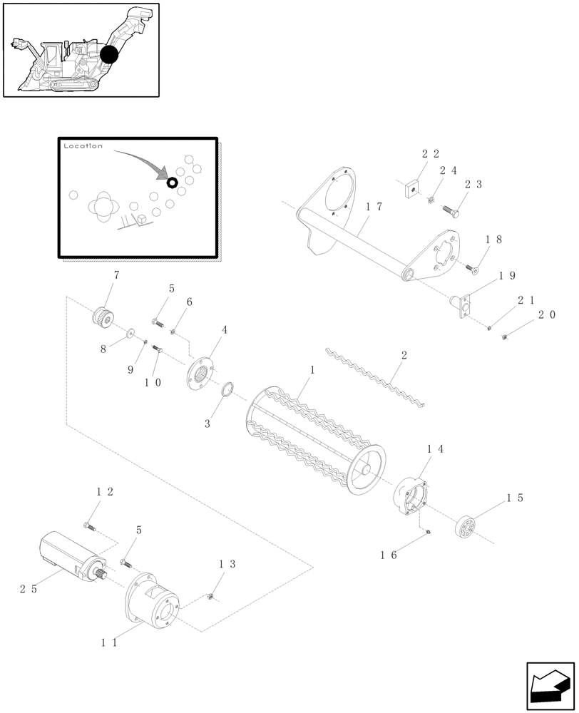 Схема запчастей Case IH A4000 - (A05.06[01]) - TOP ROLLER (RH DRIVE) Mainframe & Functioning Components