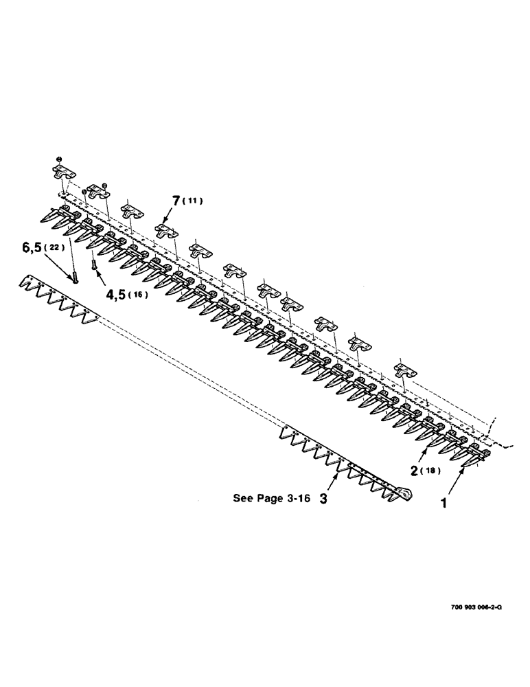 Схема запчастей Case IH 8330 - (3-12) - SICKLE AND GUARD, RANGE, ASSEMBLY, MODEL 8330 ONLY, S/N CFH0005043 AND LATER (09) - CHASSIS