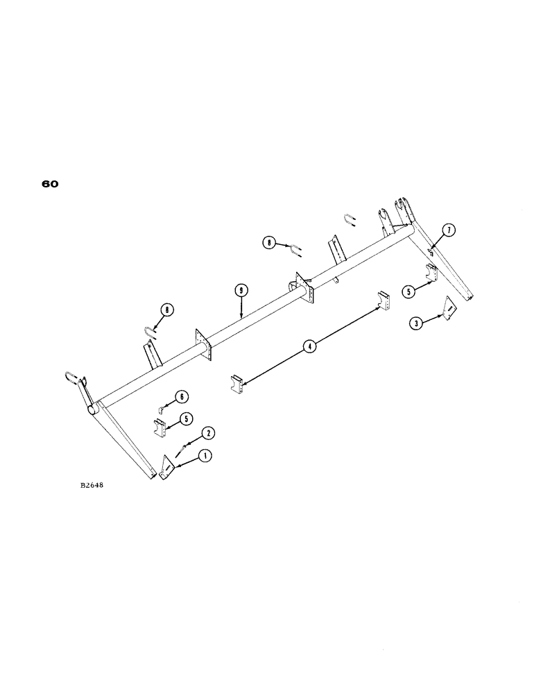 Схема запчастей Case IH 1660 - (060) - HEADER SUPPORT TORQUE TUBE (58) - ATTACHMENTS/HEADERS