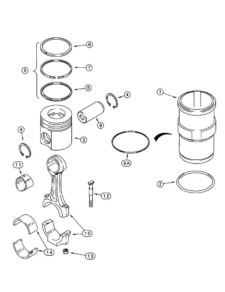 Схема запчастей Case IH 8910 - (2-060) - PISTON AND CONNECTING ROD, 6T-830 EMISSIONS CERTIFIED ENGINE (02) - ENGINE