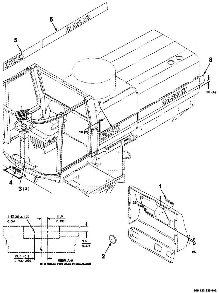 Схема запчастей Case IH 8870 - (09-02) - DECALS AND LOCATION DIAGRAM (90) - PLATFORM, CAB, BODYWORK AND DECALS