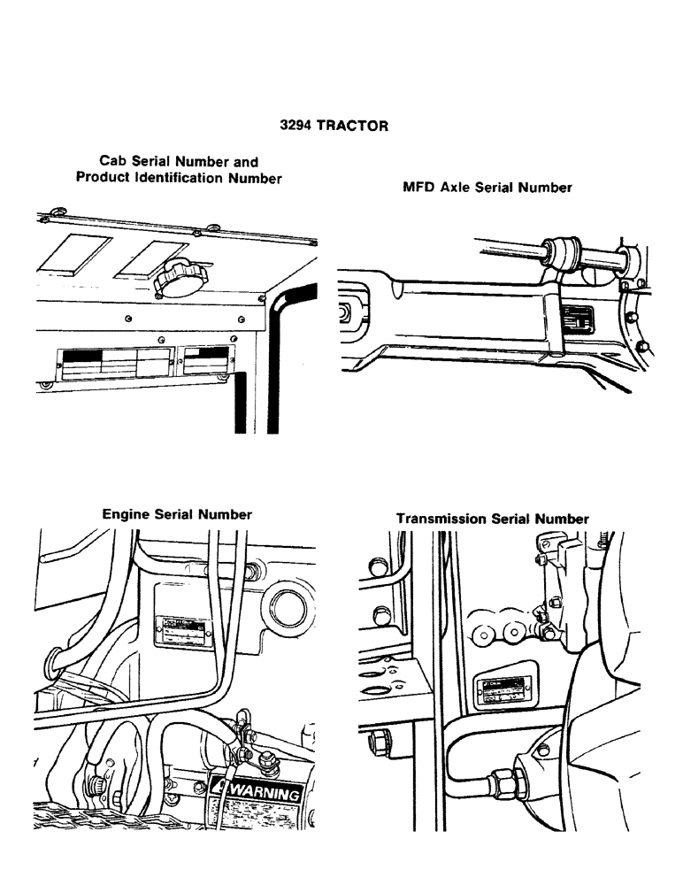 Схема запчастей Case IH 3294 - (1-004) - 3294 TRACTOR SERIAL NUMBERS (00) - PICTORIAL INDEX
