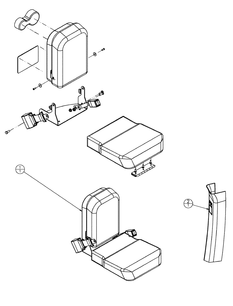 Схема запчастей Case IH TITAN 3520 - (01-044) - KIT, TRAINER SEAT-CLOTH (10) - CAB