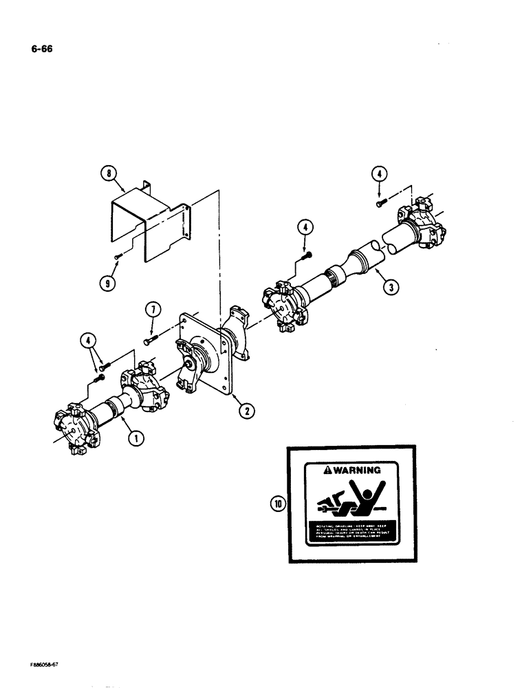Схема запчастей Case IH 9170 - (6-66) - PTO DRIVE SHAFT MOUNTING (06) - POWER TRAIN
