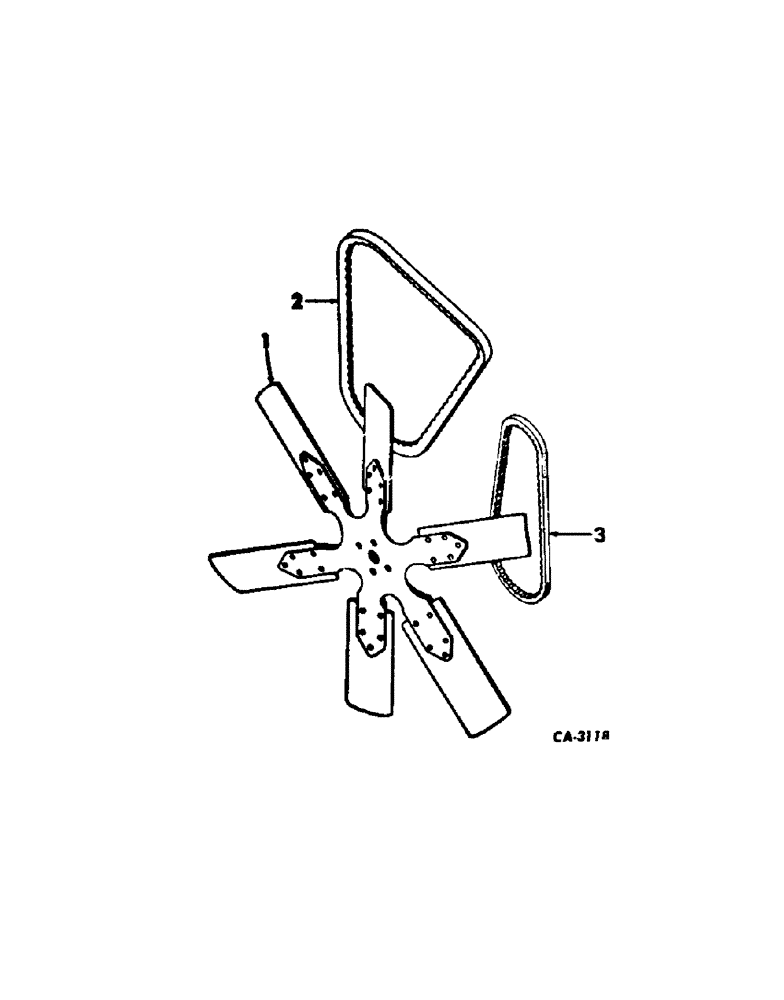 Схема запчастей Case IH 503 - (404) - D-301 ENGINE 3-13/16 X 4.390, FAN BLADE AND BELTS, D-301 5680 UP (10) - ENGINE