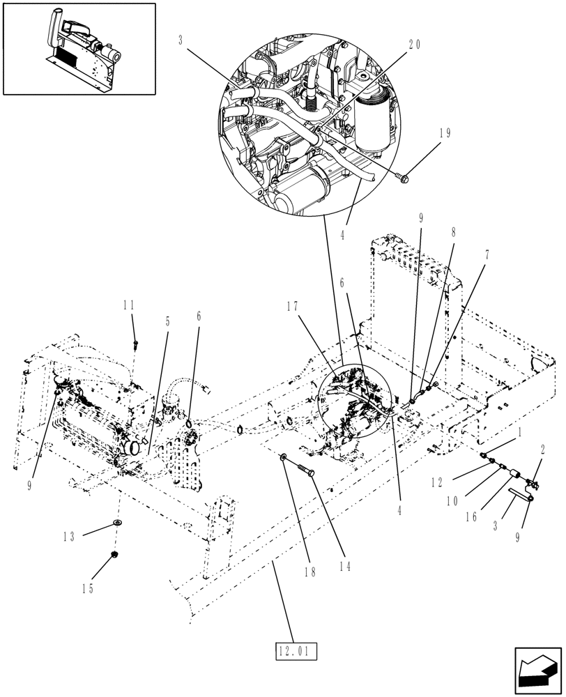 Схема запчастей Case IH WDX1202 - (10.11[1]) - HEATER LINES (10) - OPERATORS PLATFORM/CAB