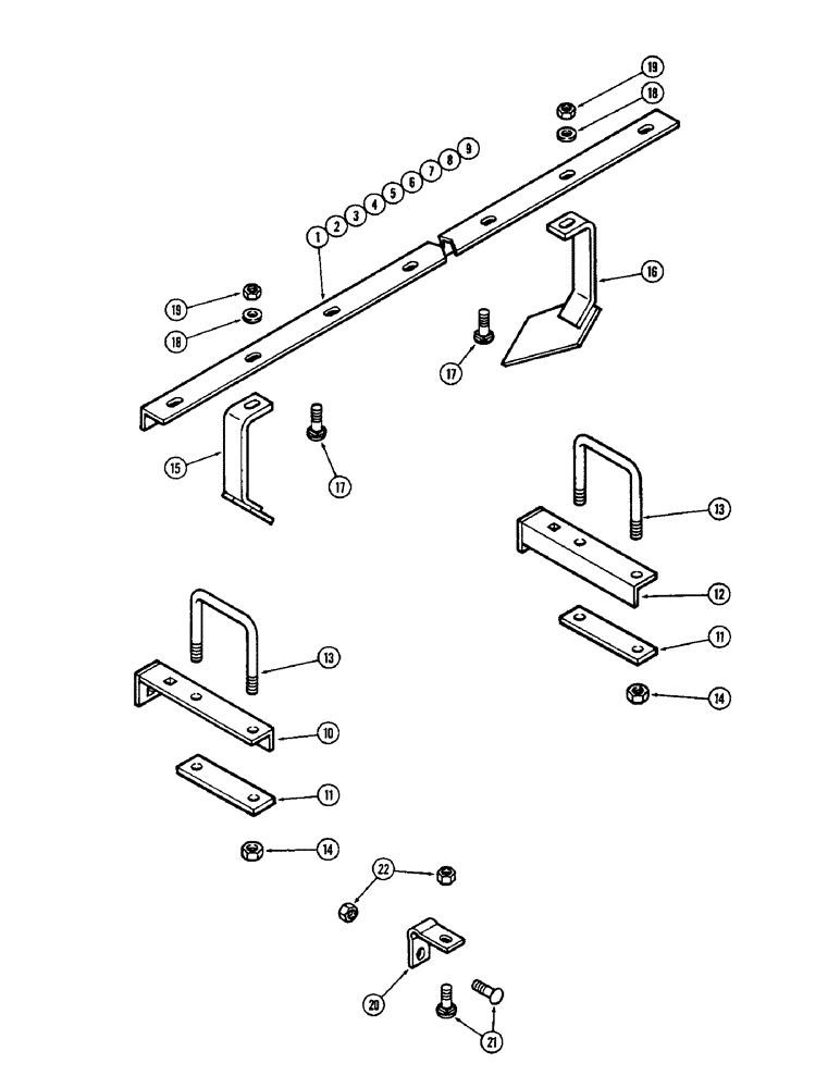 Схема запчастей Case IH G-SERIES - (40) - SCRAPER BARS AND SCRAPERS G109, 9 INCH (228.6 MM) SPACING 