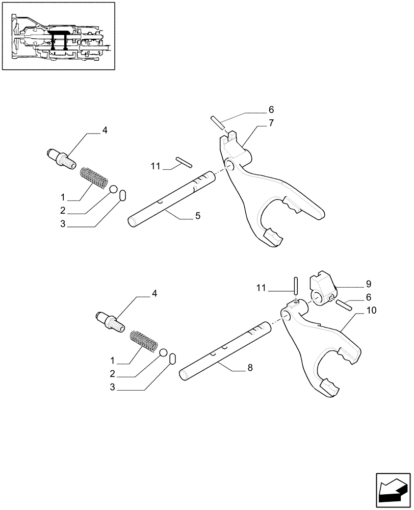 Схема запчастей Case IH JX1075C - (1.32.2[03]) - CENTRAL REDUCTION GEARS CONTROLS (03) - TRANSMISSION