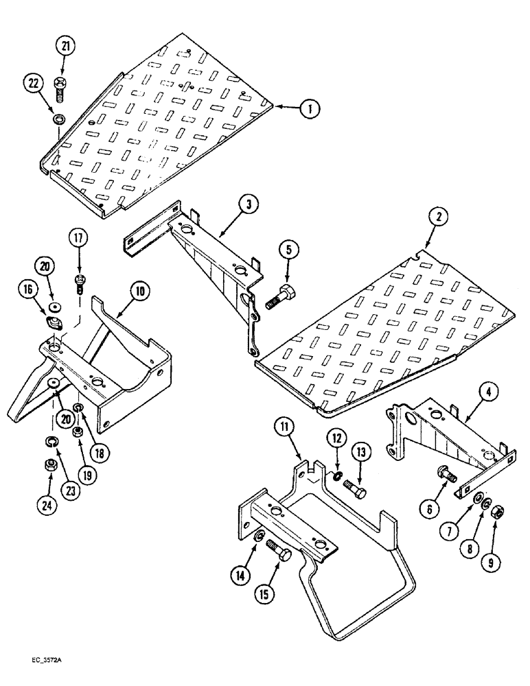 Схема запчастей Case IH 3230 - (9-018) - OPERATOR PLATFORMS (09) - CHASSIS/ATTACHMENTS