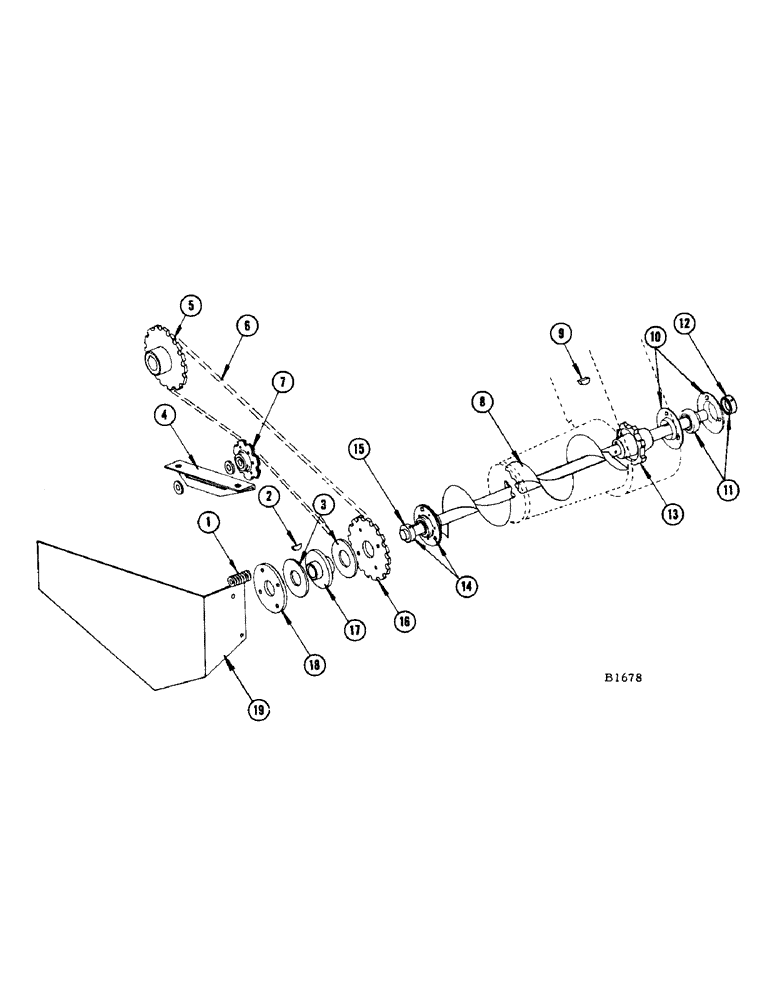 Схема запчастей Case IH 960 - (168) - GRAIN AUGER AND DRIVE, BAGGER COMBINE (80) - CROP STORAGE/UNLOADING