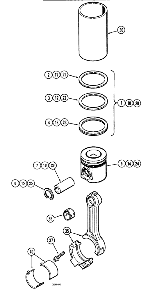 Схема запчастей Case IH SPX3200B - (036) - PISTONS AND CONNECTING RODS (10) - ENGINE