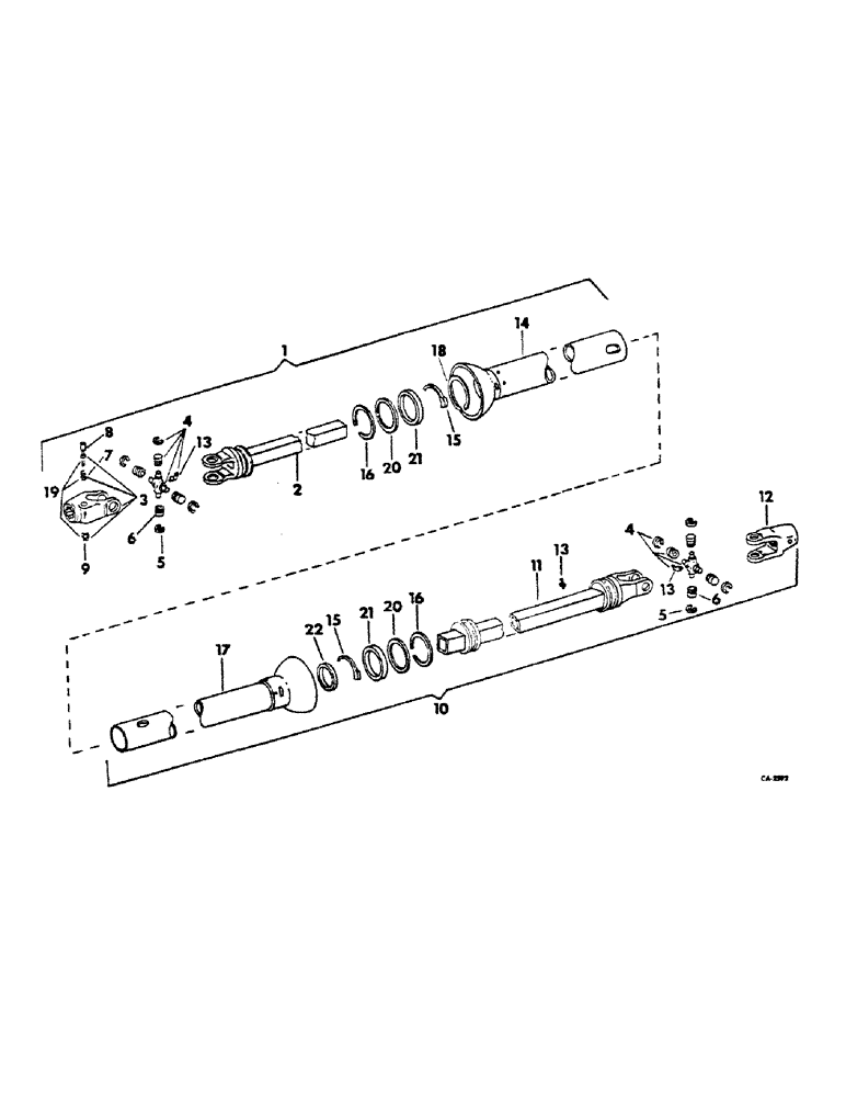 Схема запчастей Case IH 71 - (T-6) - UNIVERSAL JOINT DRIVE, STANDARD 