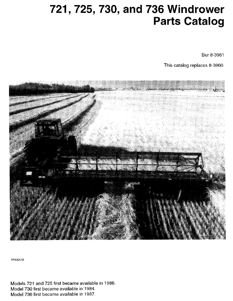 Схема запчастей Case IH 730 - (1-01) - 721, 725, 730, AND 736 WINDROWER (00) - PICTORIAL INDEX