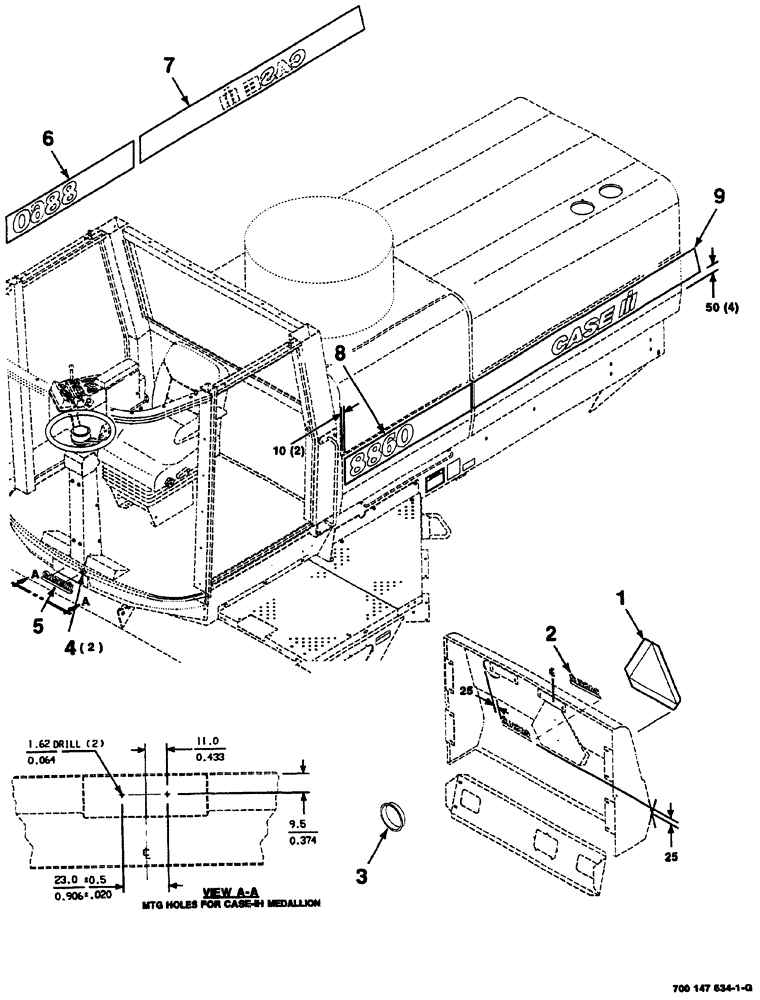 Схема запчастей Case IH 8860 - (09-02) - DECALS AND LOCATION DIAGRAM (90) - PLATFORM, CAB, BODYWORK AND DECALS