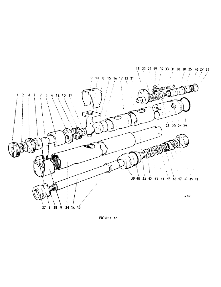 Схема запчастей Case IH 770A - (076) - HYDRAULIC RAM, PART OF U733, POWER-ASSISTED STEERING Steering & Front Axle