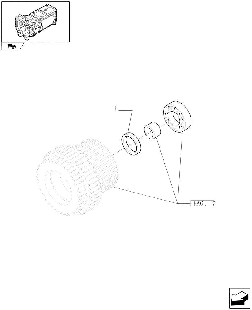 Схема запчастей Case IH PUMA 115 - (1.28.7[09]) - SEMI POWER-SHIFT TRANS. - SPEED GEAR AND CLUTCHES - SHIMS (03) - TRANSMISSION