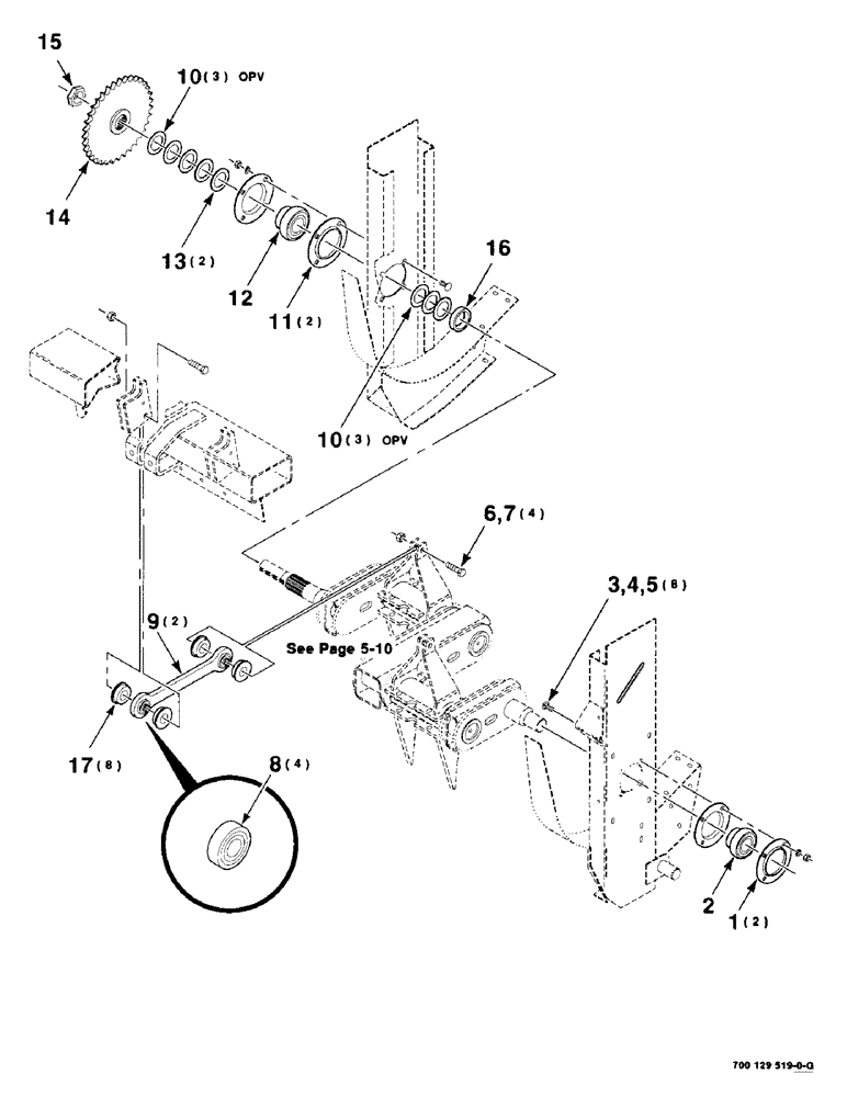 Схема запчастей Case IH 8575 - (5-08) - CRANK DRIVE AND MOUNTING ASSEMBLY (13) - FEEDER