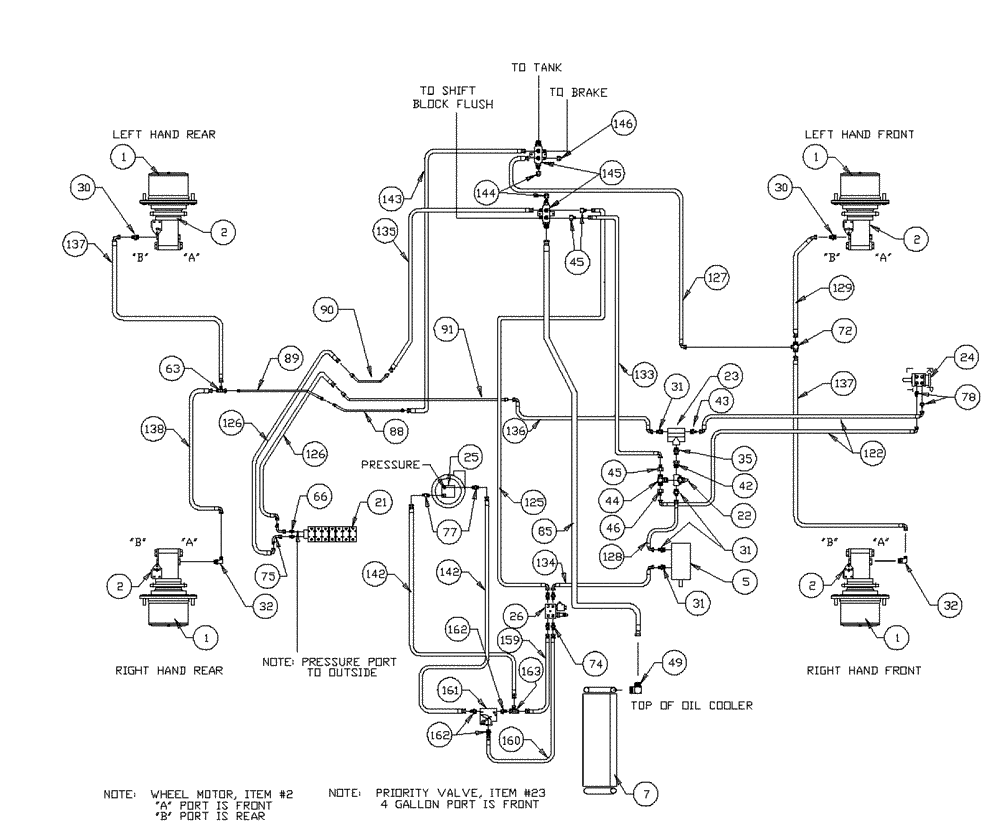 Схема запчастей Case IH PATRIOT WT - (06-001) - HYDRAULIC PLUMBING - BASIC UNIT Hydraulic Plumbing
