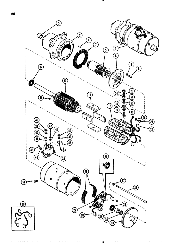 Схема запчастей Case IH 1845B - (088) - D124795 STARTER, 159 SPARK IGNITION ENGINE (04) - ELECTRICAL SYSTEMS