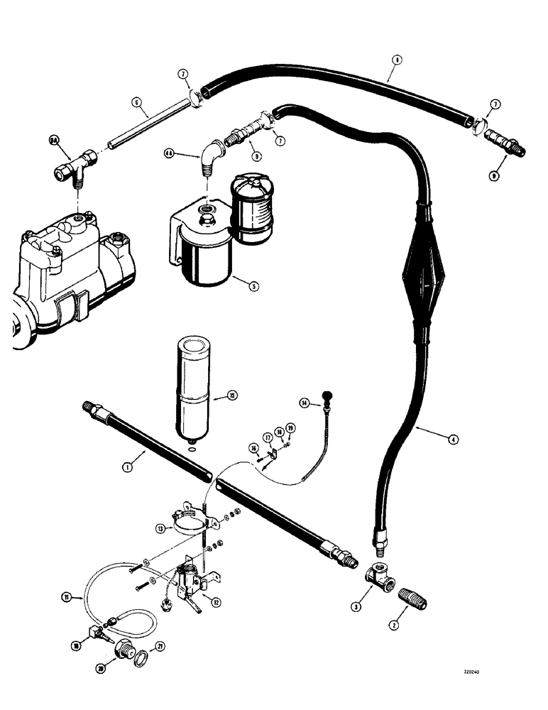 Схема запчастей Case IH 1700-SERIES - (092) - FUEL SYSTEM 1740, BULB TYPE FUEL PRIMER, USED BEFORE TRACTOR SERIAL NO. 9821903 (10) - ENGINE