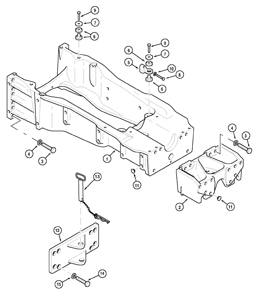 Схема запчастей Case IH MX170 - (09-01) - FRONT FRAME (39) - FRAMES AND BALLASTING