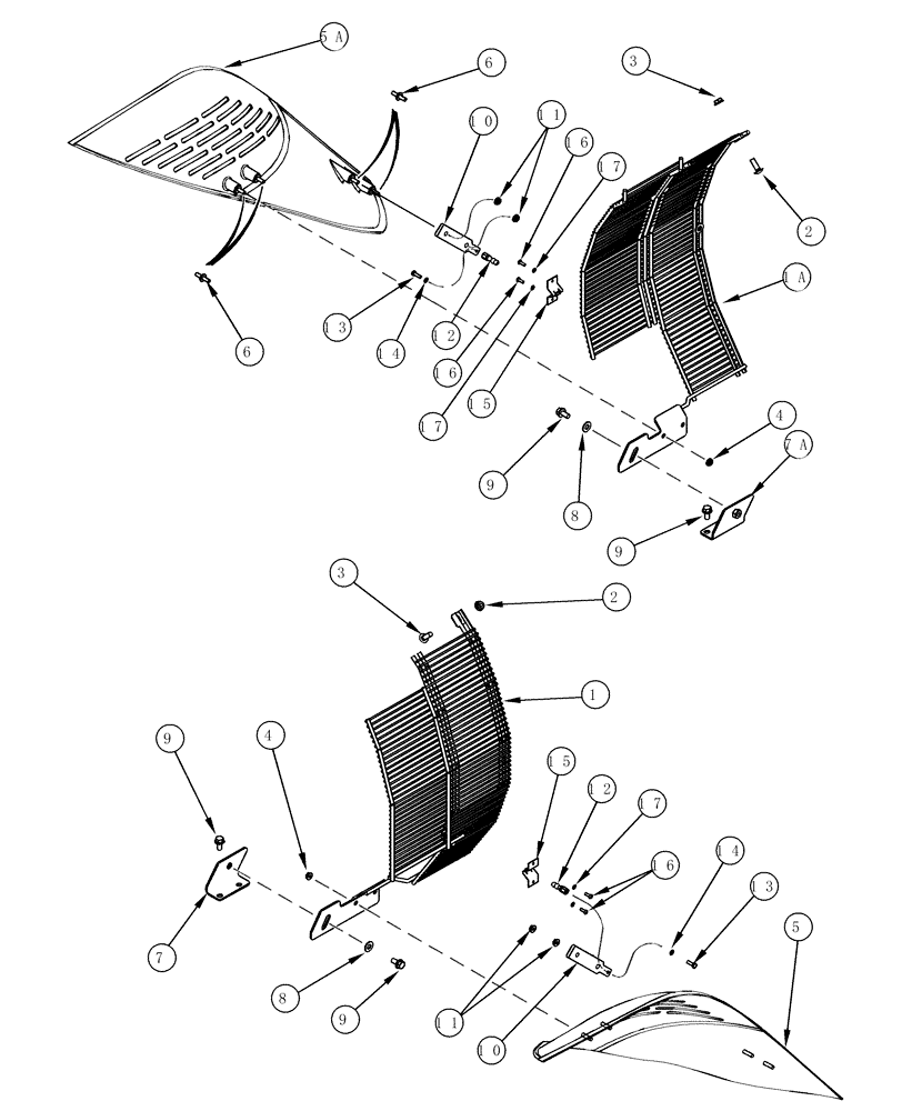 Схема запчастей Case IH MX200 - (09-10) - FAN SHIELDS (09) - CHASSIS/ATTACHMENTS
