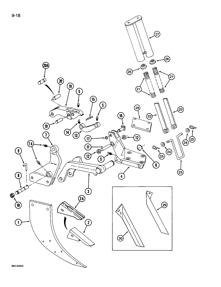 Схема запчастей Case IH 14 - (9-18) - AUTOMATIC TRIP SHANK UNIT, 14 SUBSOIL CHISEL (09) - CHASSIS/ATTACHMENTS