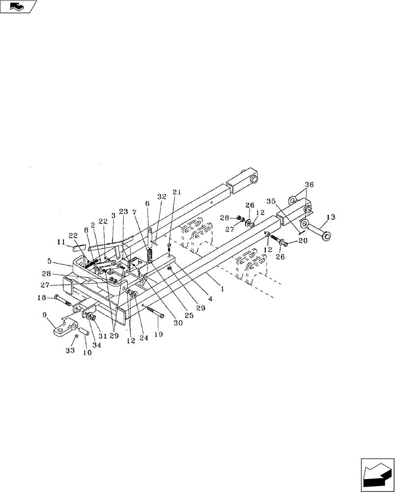 Схема запчастей Case IH FERTILIZER - (39.110.06) - REAR HITCH STANDARD (39) - FRAMES AND BALLASTING