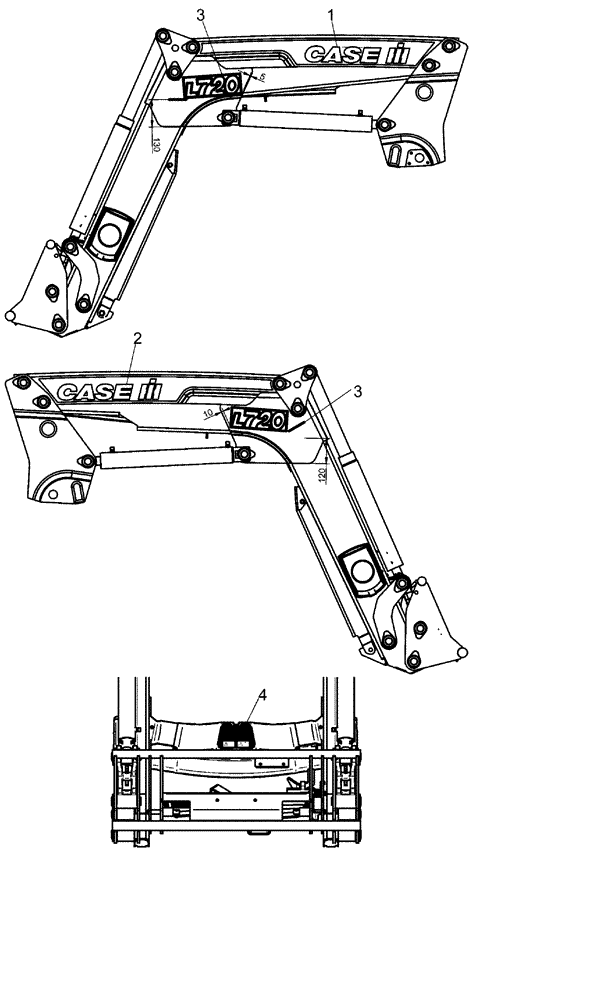 Схема запчастей Case IH L720 - (90.108.AB[03]) - MODEL DECAL - MSL (90) - PLATFORM, CAB, BODYWORK AND DECALS