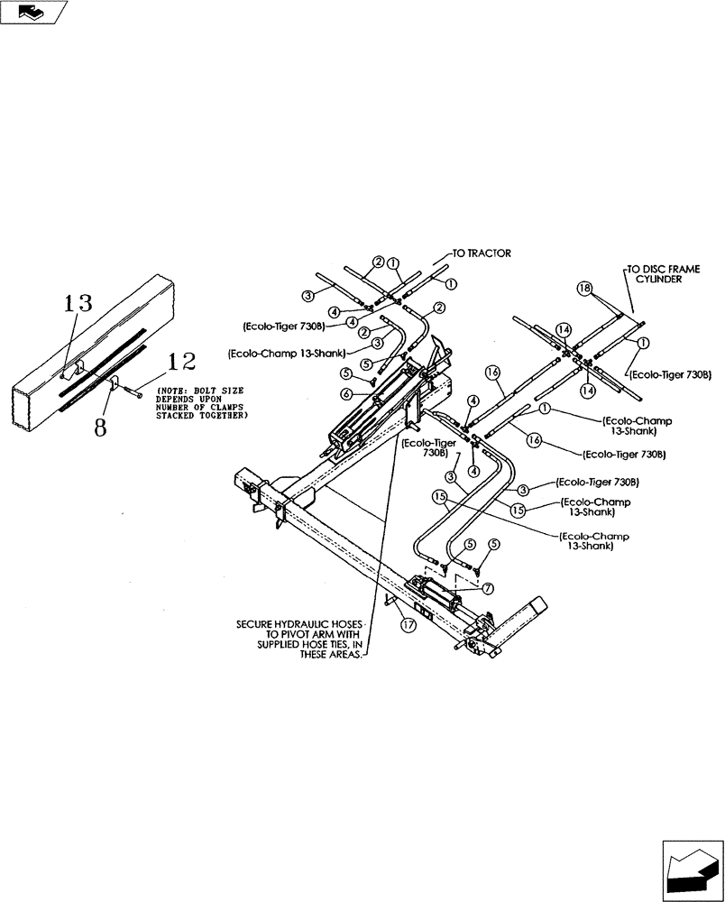 Схема запчастей Case IH 900 - (35.100.06) - DISC LEVELER HYDRAULICS - 13 SHANK (35) - HYDRAULIC SYSTEMS