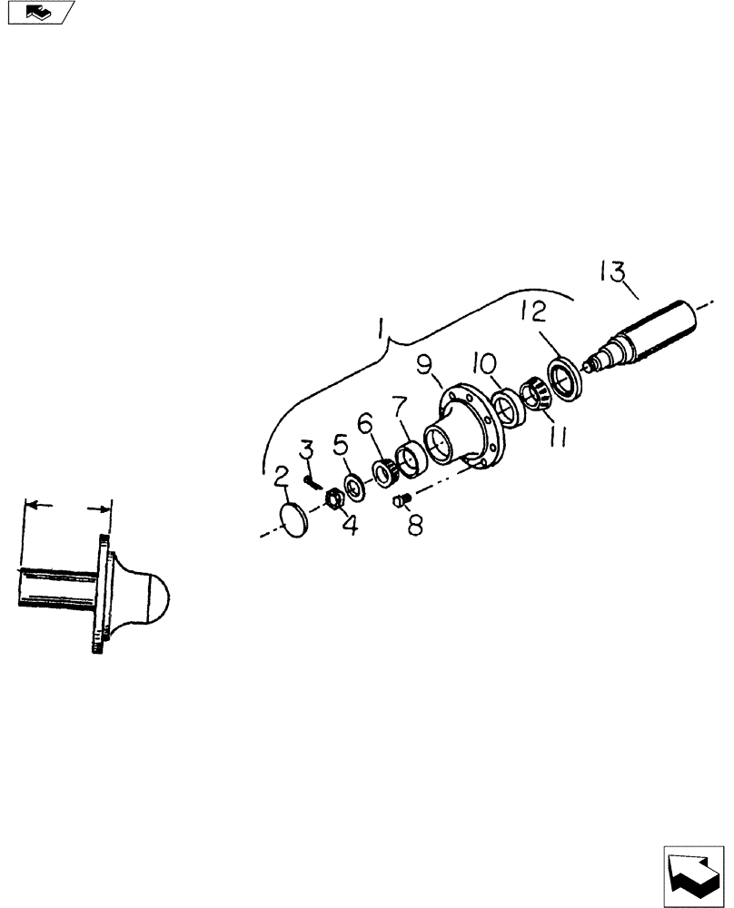Схема запчастей Case IH H-SERIES - (44.100.02) - Q-778 HUB AND SPINDLE ASSEMBLY (44) - WHEELS