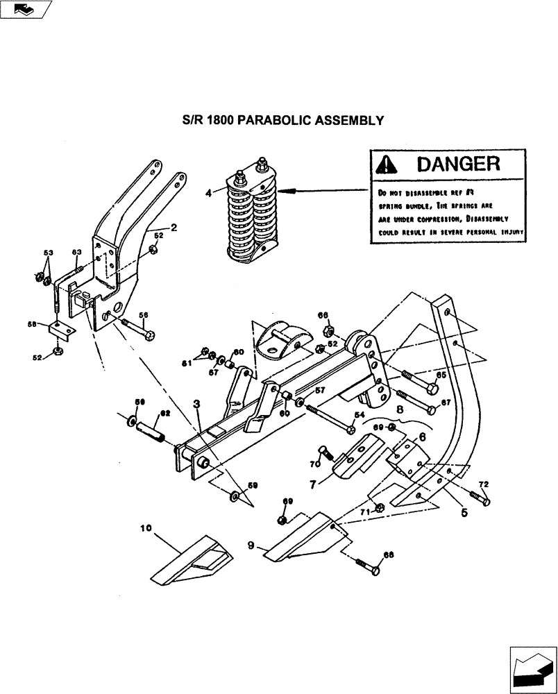 Схема запчастей Case IH 1000 - (75.200.01) - SIR 1800 PARABOLIC ASSEMBLY (75) - SOIL PREPARATION