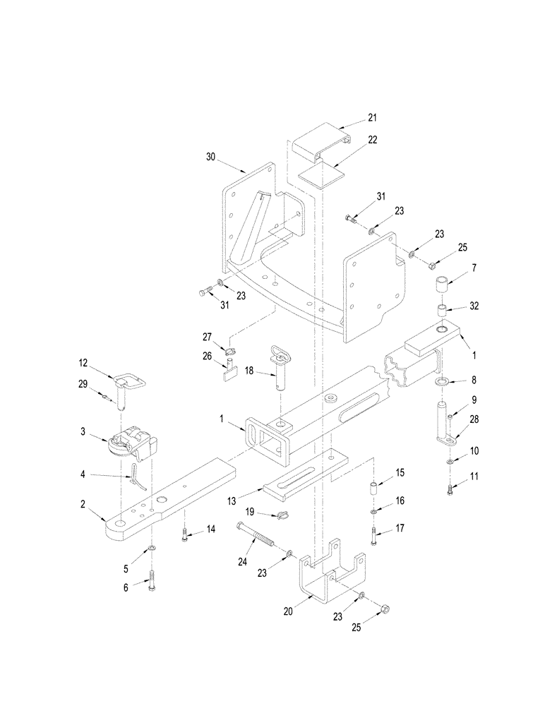 Схема запчастей Case IH STEIGER 330 - (09-10) - DRAWBAR - HEAVY DUTY, WITH THREE POINT HITCH (09) - CHASSIS