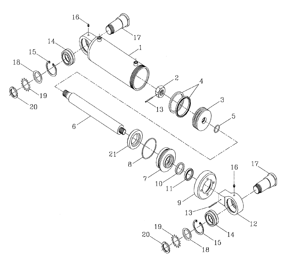 Схема запчастей Case IH AUSTOFT - (B01-05) - HYDRAULIC CYLINDER (SUSPENSION) Hydraulic Components & Circuits