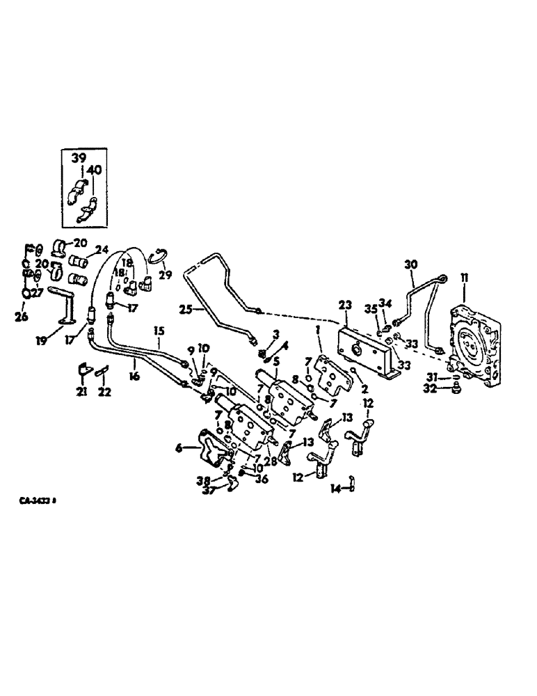 Схема запчастей Case IH 674 - (10-08) - HYDRAULICS, AUXILIARY VALVES AND TUBES, SERIAL NO. 106864 AND BELOW (07) - HYDRAULICS