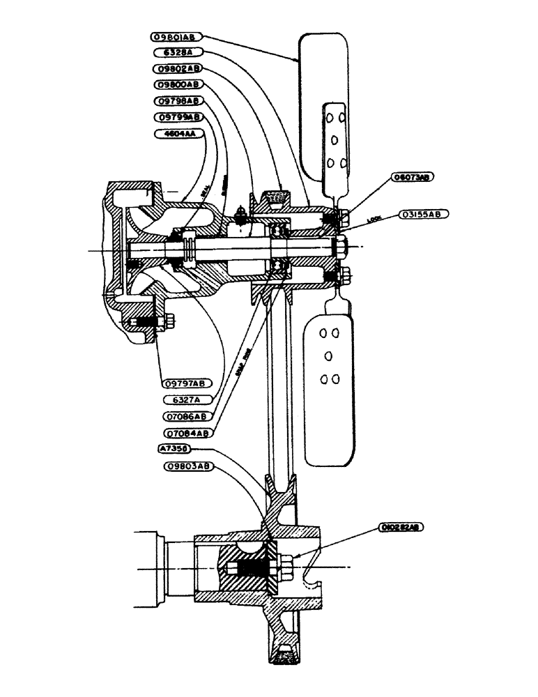 Схема запчастей Case IH 600-SERIES - (062) - FAN AND WATER PUMP ASSEMBLY (02) - ENGINE