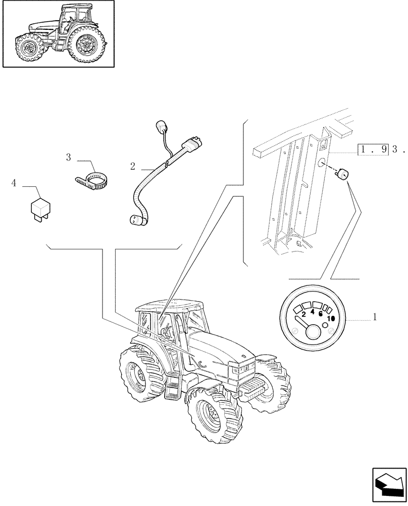 Схема запчастей Case IH MXM120 - (1.91.1/12) - (VAR.178-385-385/1-385/2) PNEUMATIC TRAILER BRAKES - PRESSURE GAUGE AND RELEVANT PARTS (10) - OPERATORS PLATFORM/CAB