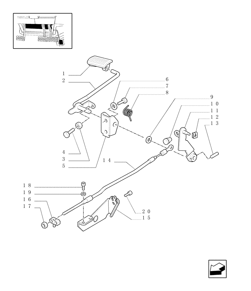 Схема запчастей Case IH JX90U - (1.95.3) - CAB - ACCELERATOR CONTROL LINKAGE (10) - OPERATORS PLATFORM/CAB