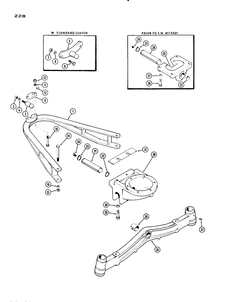 Схема запчастей Case IH 830-SERIES - (228) - FRONT AXLE, STANDARD FOUR WHEEL TRACTOR (05) - STEERING